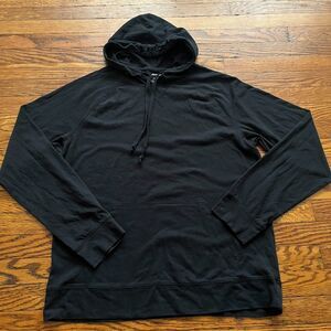 Abound Women's Black Lightweight Hoodie Sweatshirt M Raglan Kangaroo Pocket